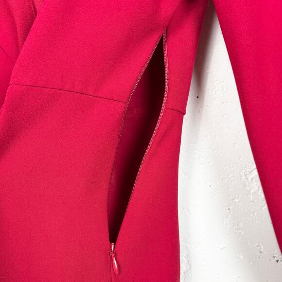 J.Crew Drapey Faux Wrap Crepe Blouse V-Neck Button Cuffs Peplum Red Size 4 - Picture 12 of 13